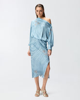 Robe midi fluide à imprimé bijou placé - | Pinko