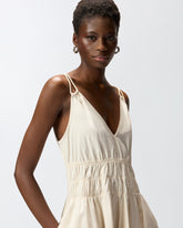 Αμάνικο μίντι φόρεμα με πιέτες και σούρες - | Pinko