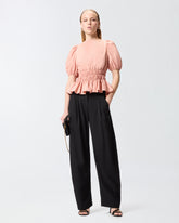 Cropped top with ruffles and open back - | Pinko