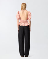 Cropped top with ruffles and open back - | Pinko