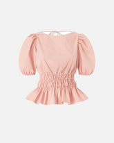 Cropped top with ruffles and open back - | Pinko