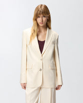 Single-breasted jacket with a rustic effect - | Pinko