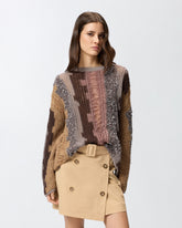 Maglione con intarsi di filati a contrasto - | Pinko