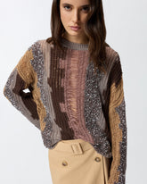 Maglione con intarsi di filati a contrasto - | Pinko