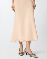Falda midi de mezcla de lino con cinturón - | Pinko