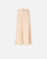 Falda midi de mezcla de lino con cinturón - | Pinko