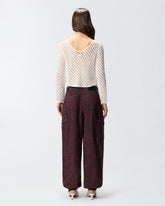 Crochet effect sweater with sequins - | Pinko