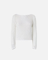 Maglia effetto uncinetto con paillettes - | Pinko