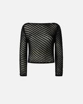 Crochet effect sweater with sequins - | Pinko
