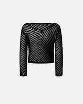 Crochet effect sweater with sequins - | Pinko