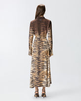 Abito chemisier lungo con stampa animalier - | Pinko