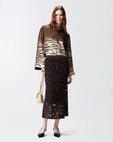 Chemise cropped à imprimé animalier - | Pinko
