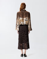 Camicia cropped con stampa animalier - | Pinko