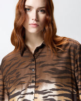 Cropped πουκάμισο με animal print - | Pinko