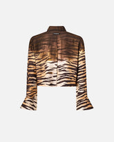 Chemise cropped à imprimé animalier - | Pinko