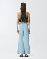 Trousers in linen blend with belt - | Pinko