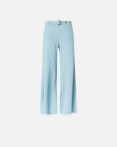Trousers in linen blend with belt - | Pinko
