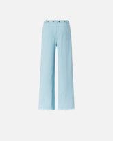 Trousers in linen blend with belt - | Pinko