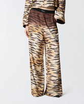 Pantaloni fluidi con stampa tigrata - | Pinko