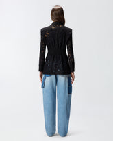Blazer in pizzo con bottoni gioiello - | Pinko