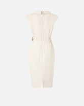Midi wrap dress with belt - Creamy-White | Pinko
