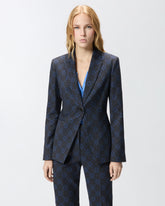 Jacke mit geometrischem und floralem Muster - Multicolor Schwarz-Blau | Pinko