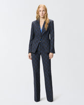 Jacke mit geometrischem und floralem Muster - Multicolor Schwarz-Blau | Pinko