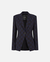 Jacke mit geometrischem und floralem Muster - Multicolor Schwarz-Blau | Pinko