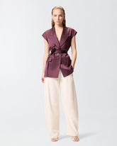Giacca smanicata in satin - | Pinko