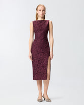 Floral lace dress with plunging rear neckline - | Pinko