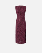 Floral lace dress with plunging rear neckline - | Pinko