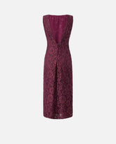 Floral lace dress with plunging rear neckline - | Pinko