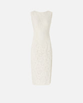 Floral lace dress with plunging rear neckline - Biały | Pinko