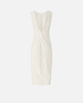 Floral lace dress with plunging rear neckline - Biały | Pinko