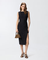 Floral lace dress with plunging rear neckline - | Pinko