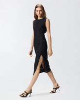Floral lace dress with plunging rear neckline - | Pinko