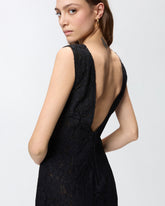 Floral lace dress with plunging rear neckline - | Pinko