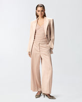 Giacca in satin con cintura - Beige | Pinko