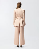 Giacca in satin con cintura - Beige | Pinko