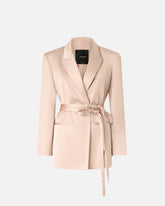 Giacca in satin con cintura - Beige | Pinko