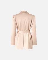 Giacca in satin con cintura - Beige | Pinko