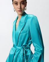 Giacca in satin con cintura - | Pinko