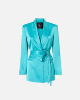 Giacca in satin con cintura - | Pinko