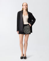 Mini skirt with embroidered jewel rose - | Pinko