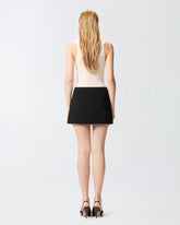 Minigonna con rosa gioiello ricamata - | Pinko