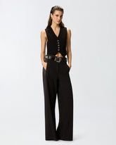 Vest with rose jewel buttons - | Pinko