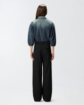 Chemise en denim à manches ballon - | Pinko