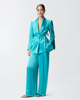 Pantaloni in satin - Azzurro | Pinko