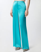 Pantaloni in satin - Azzurro | Pinko