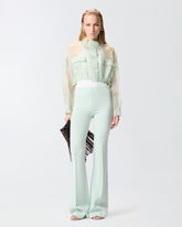 Cropped-Caban aus Organza in reiner Seide - Salbeigrün | Pinko